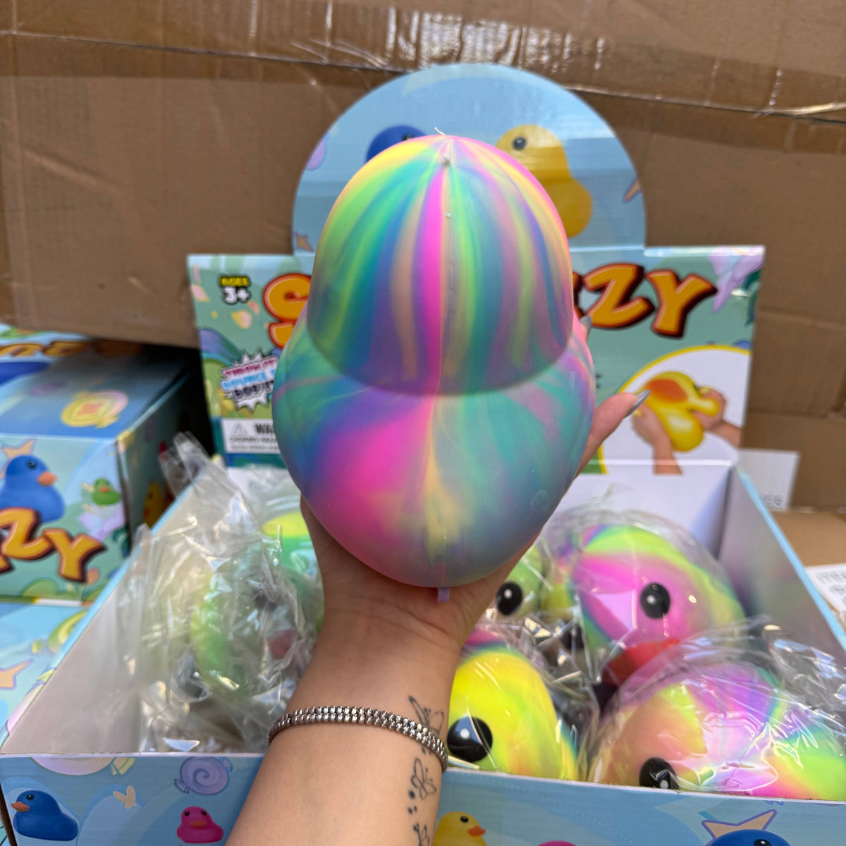 Jumbo Tie-Dye Rubber Duck Squishy