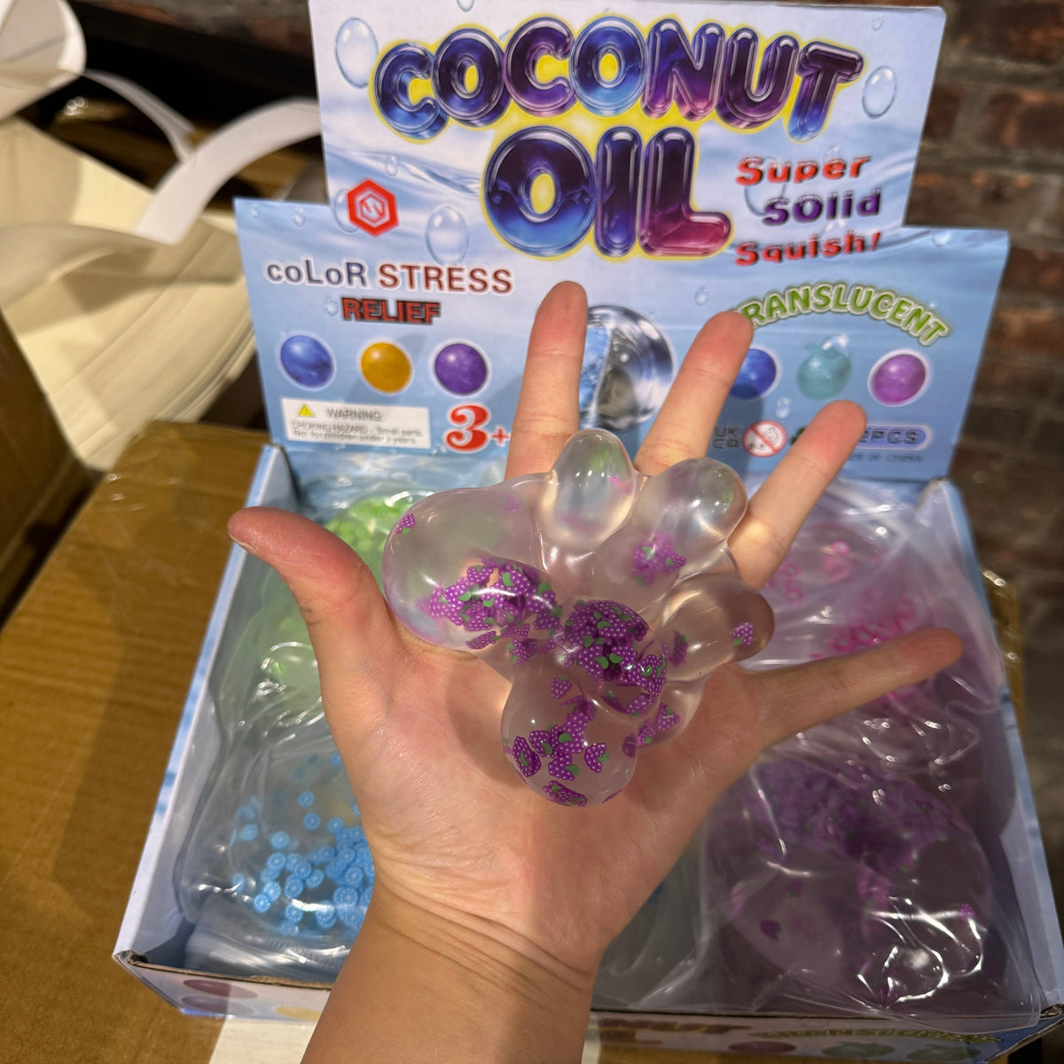 Coconut Oil Mixed Fruit Confetti Ball Squishy