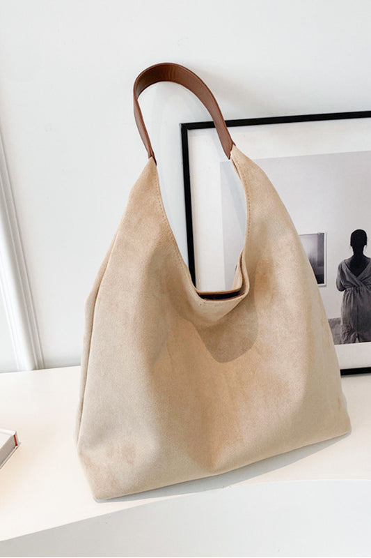 Suede duo hobo tote bag