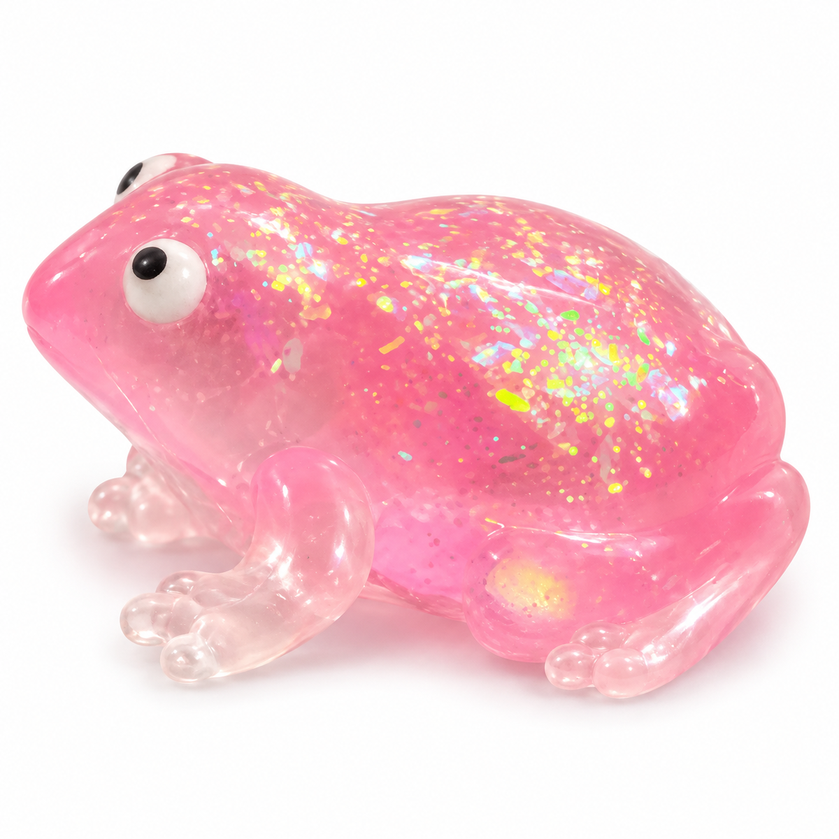 Pink glitter frog squishy