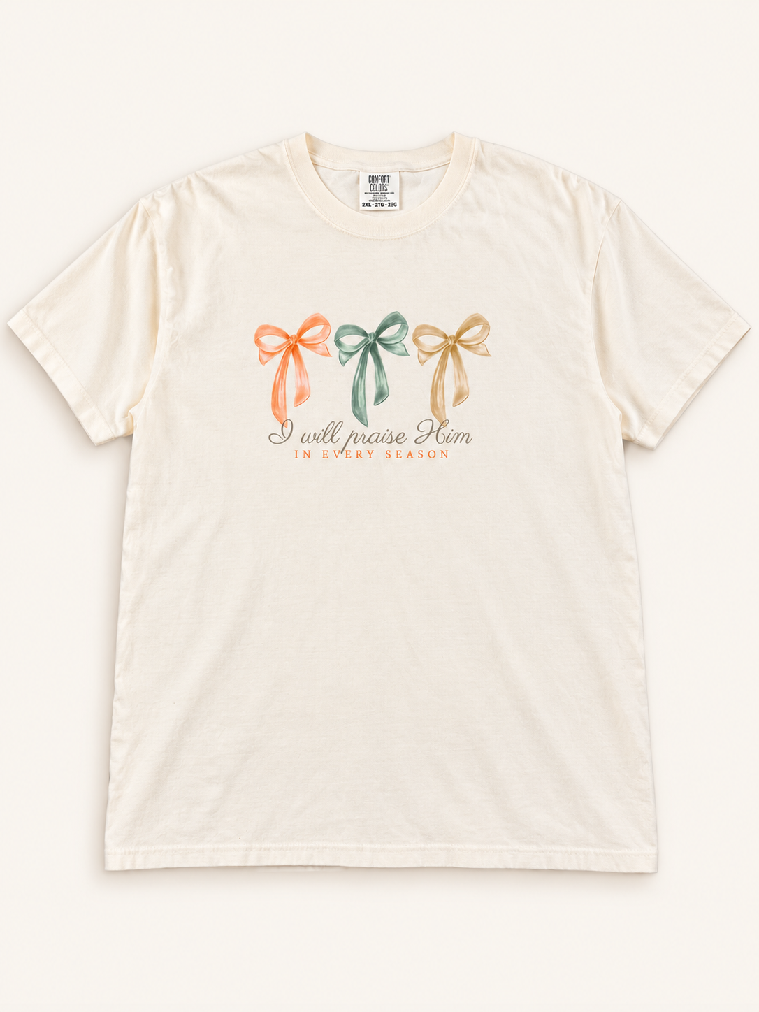 I Will Praise Him in Every Season Bow Tee, size 2X