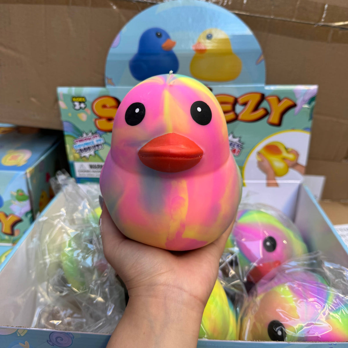 Jumbo Tie-Dye Rubber Duck Squishy