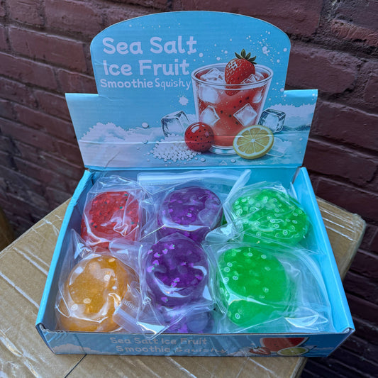 Mixed Fruit Icy Slushy Ball Squishy w/Charms