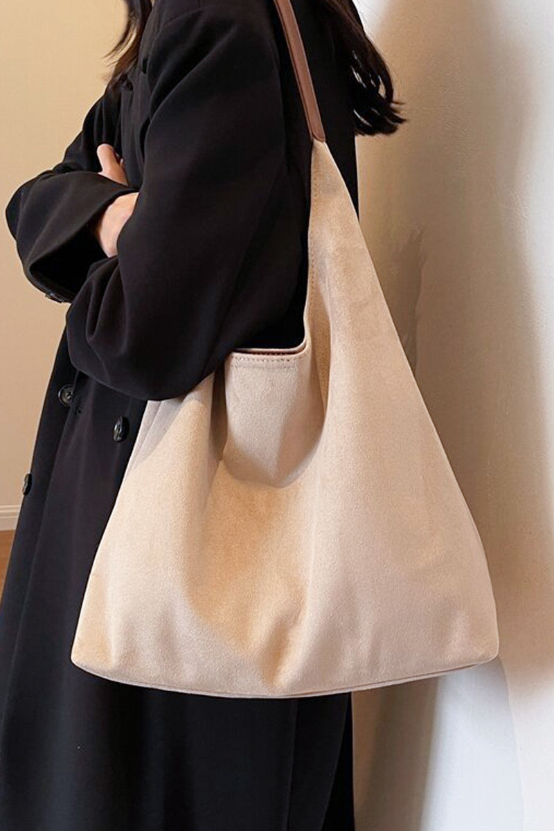Suede duo hobo tote bag