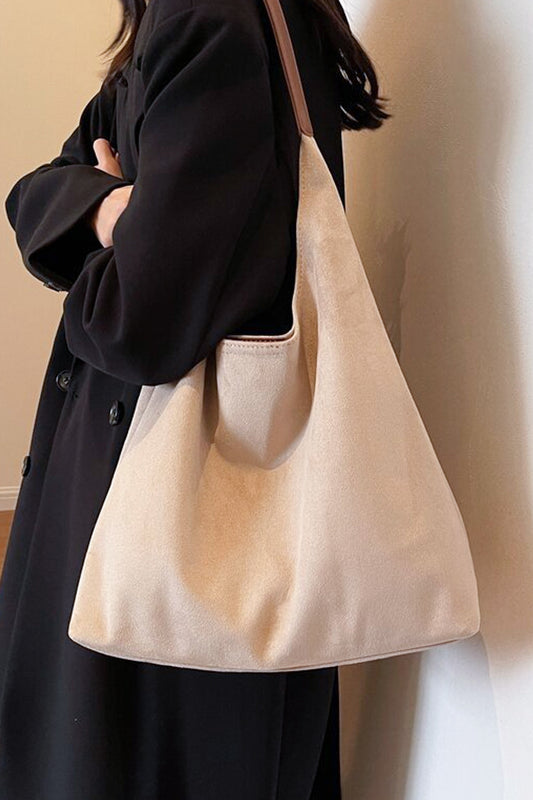 Suede duo hobo tote bag