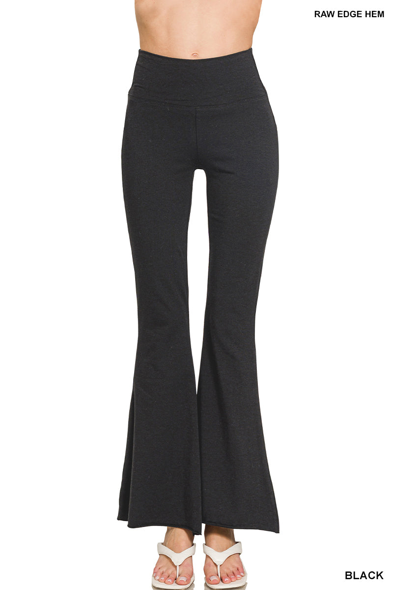 RAW EDGE HEM FLARE YOGA PANTS