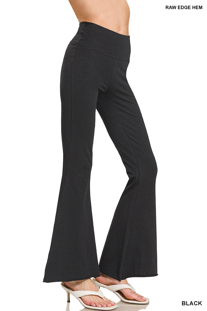 RAW EDGE HEM FLARE YOGA PANTS