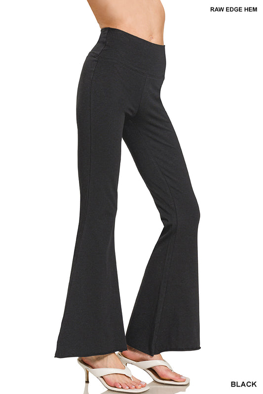 RAW EDGE HEM FLARE YOGA PANTS