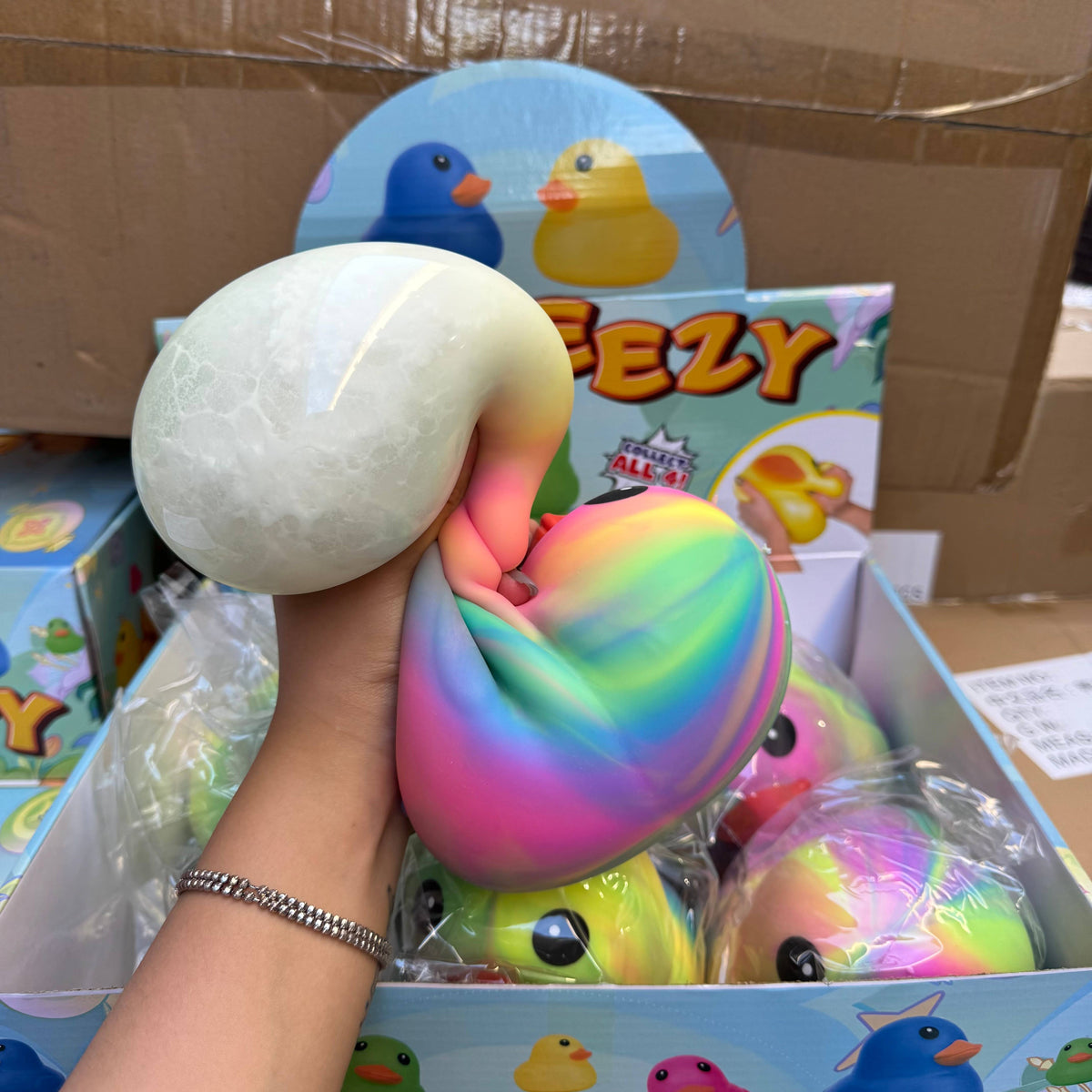 Jumbo Tie-Dye Rubber Duck Squishy