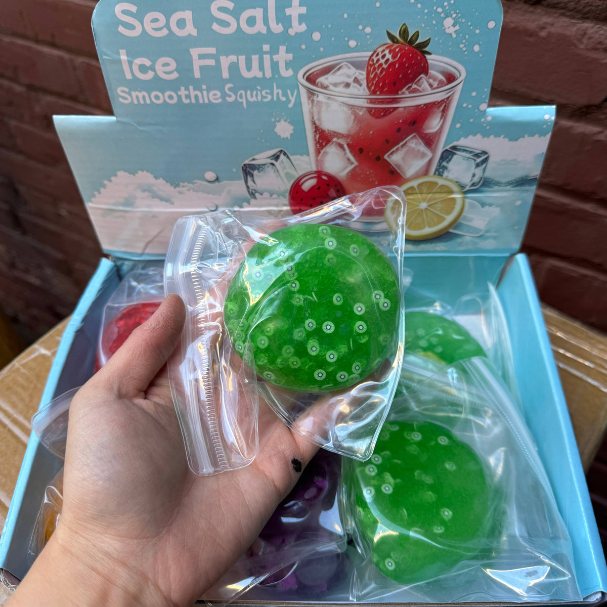 Mixed Fruit Icy Slushy Ball Squishy w/Charms