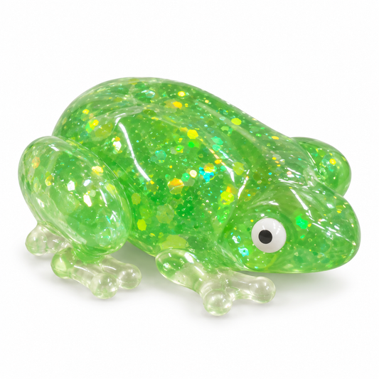 Green glitter frog squishy