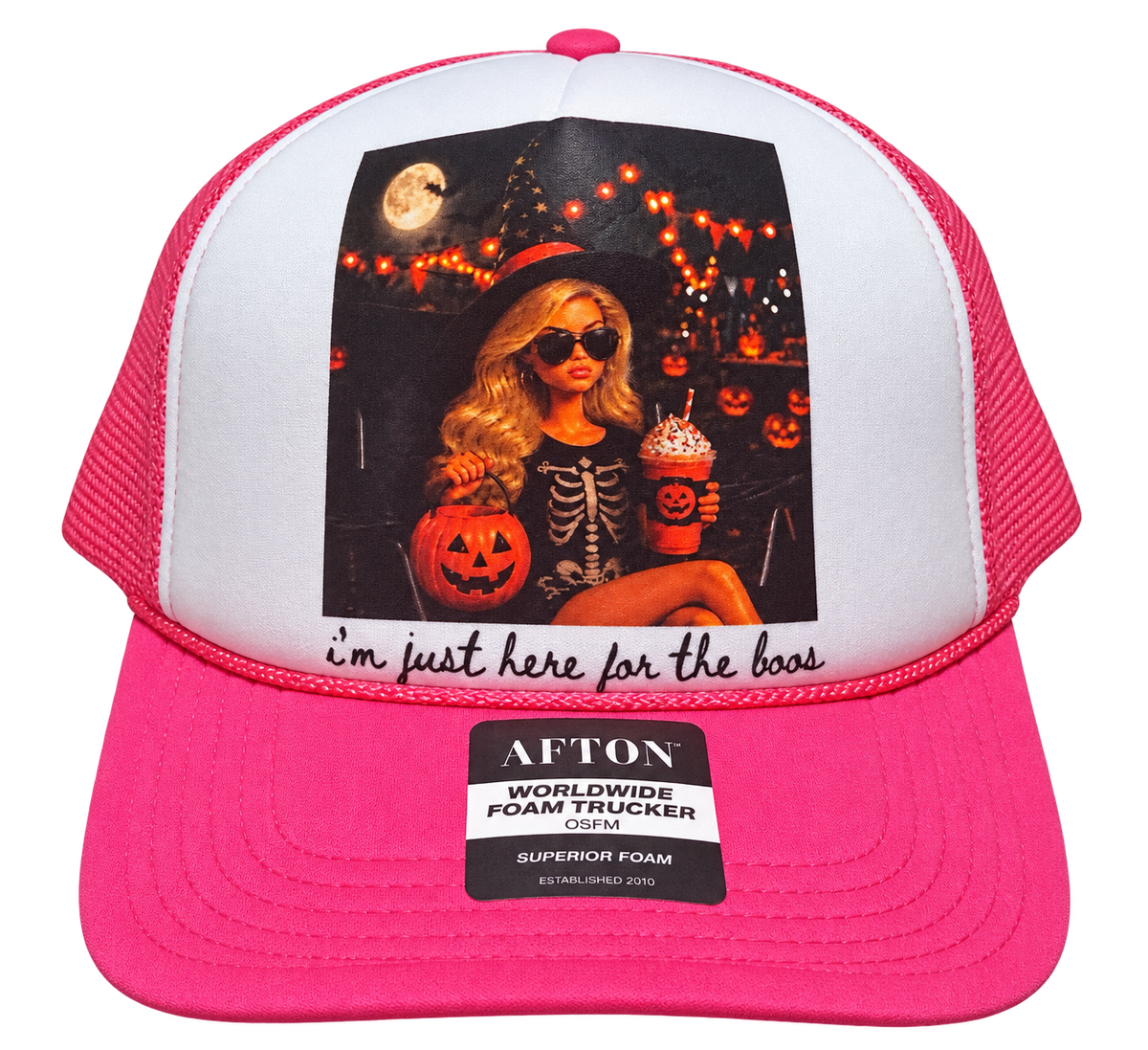 Here for the Boos Foam Trucker Hat — Hot Pink