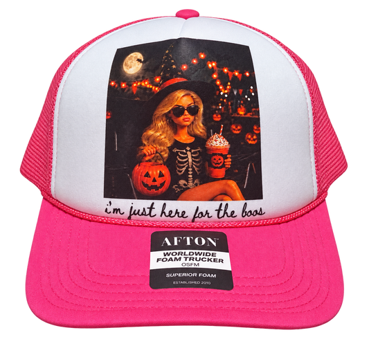 Here for the Boos Foam Trucker Hat — Hot Pink