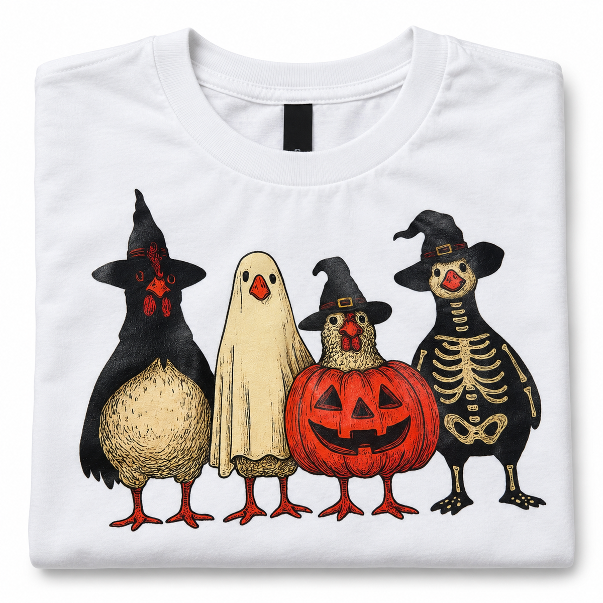 Halloween Chickens Tee mockup