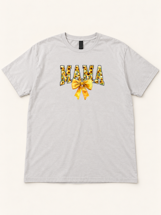 Mama Sunflower Bow Tee, size 2X