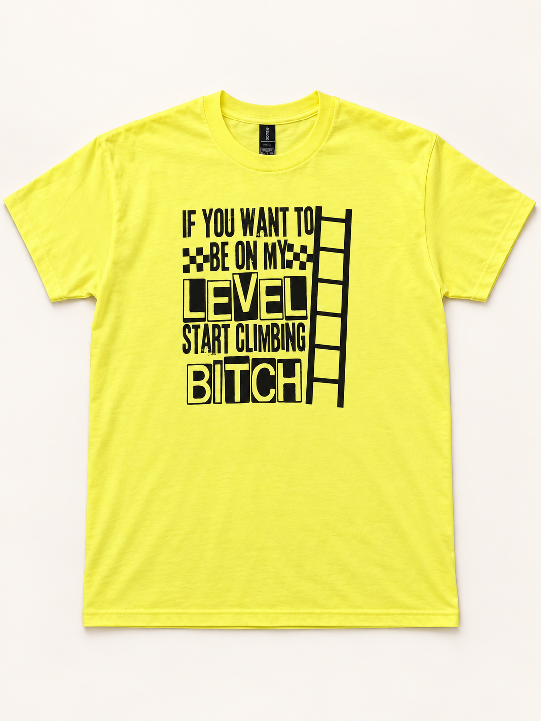 On My Level Start Climbing Tee in yellow