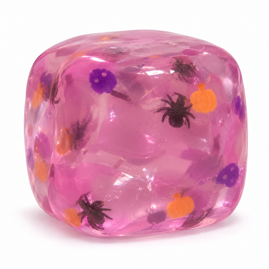 Purple Halloween cube squishy on white background