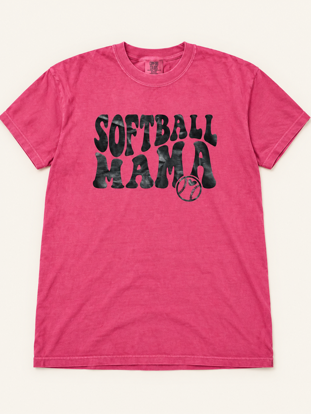 Softball Mama Tee in berry pink