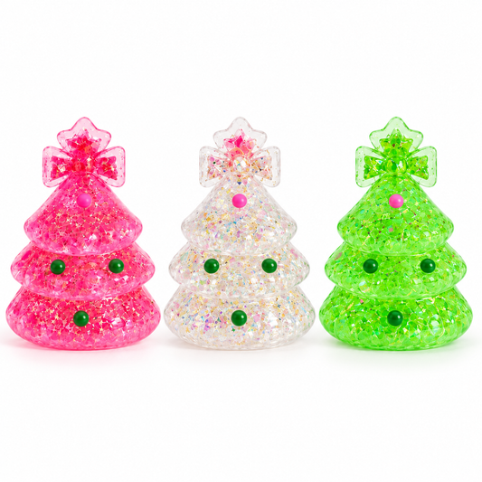 Glitter Christmas Tree Squishy on white background