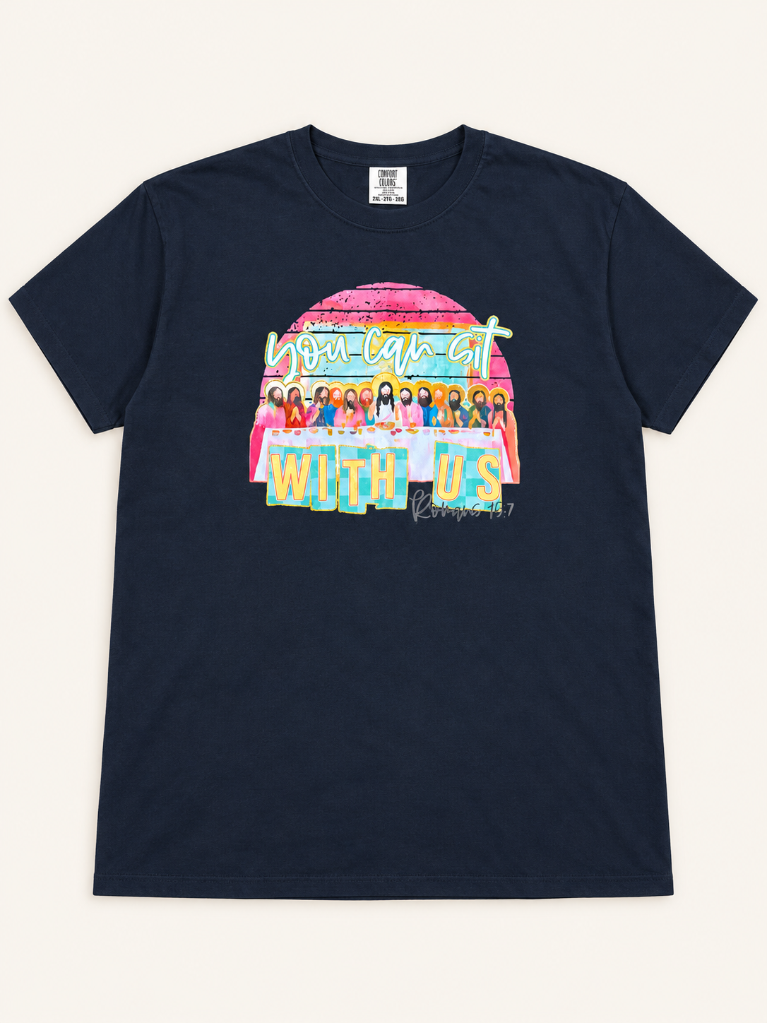 You Can Sit With Us Romans 15:7 Tee, size 2X